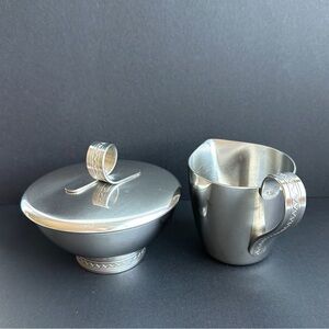 GENSE Ranka-Royal Swedish MCM Stainless 18-8 Steel Creamer and Sugar Bowl Set